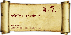 Mázi Teréz névjegykártya